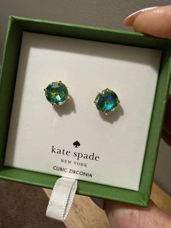 kate spade Jewelry - kate spade ♠️ Gold-Tone Earrings with  Green Stones; Includes Gift Box